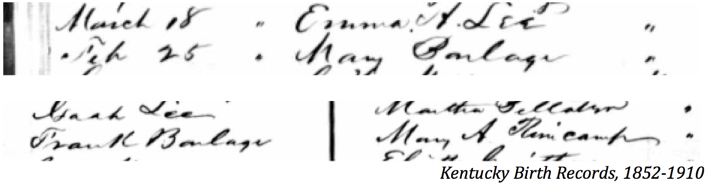 1854 Mary Barlage Birth Record