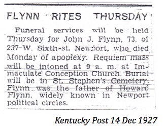 1927 John J Flynn Post Death Notice